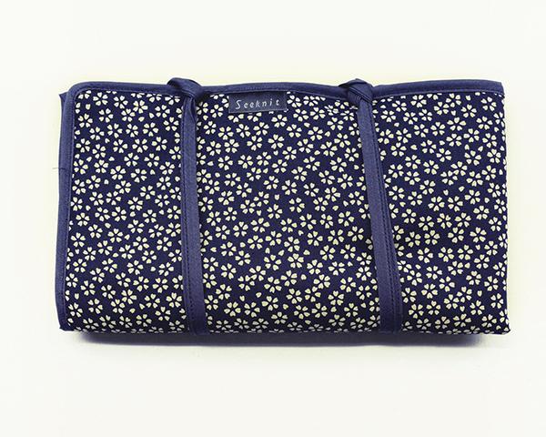 Пенал текстильный для хранения чулочных спиц, темно-синий с рисунком, KA Seeknit 06716