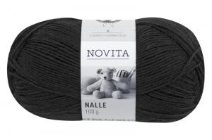 Пряжа Nalle 099 Black (чёрный) Novita