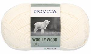 Пряжа Wolly Wood 010 Off White (почти белый) 225 м/100 г, Novita