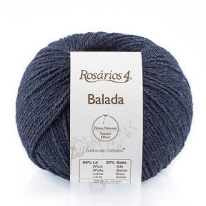 Пряжа Balada, (019) Тёмно-синий, шерсть с шелком, 140м/50г, Dark Blue, Rosarios 4