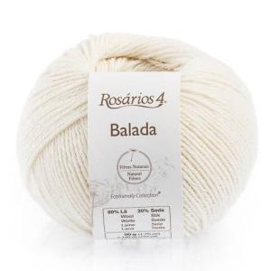 Пряжа Balada, (001) Молочный, шерсть с шелком, 140м/50г, Raw white, Rosarios 4