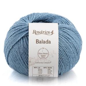 Пряжа Balada, (025) Уверенный голубой, шерсть с шелком, 140м/50г, Light Blue, Rosarios4