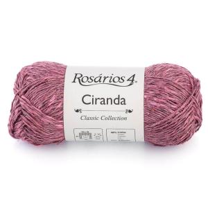 Пряжа Ciranda, 09 Rosa Escuro (Тёмная роза), 48% лён, 24% хб, 24% вискоза, 4 ПА, 125м/50г, Rosarios4