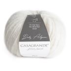 Пряжа Baby Alpaca, цвет 001 Молочный белый, 110м/50г, Casagrande-1