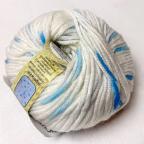 Пряжа Baby cover color, 100% шерсть мериноса экстрафайн, Бело-синий 50, 90м в 50г, Miss Tricot Filati-2