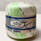 Пряжа Riviera, 70% бамбук, 30% хлопок, Бело-зеленый 2, 140м в 50г, Miss Tricot Filati-1